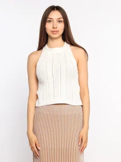 Топ вязаный прямого кроя